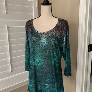 Size XL muted green tunic.  Never worn